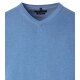 CASAMODA Herren Pullover V-Neck Regular Pima-Baumwolle Himmelblau