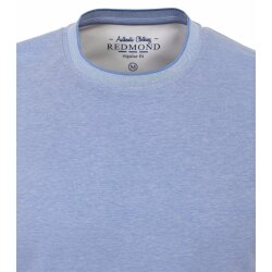 REDMOND Casual Herren T-Shirt Rundhals Regular Jersey Blau