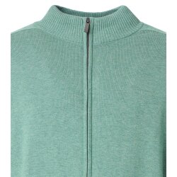 CASAMODA Herren Strickjacke Zipper Regular Baumwolle Türkis