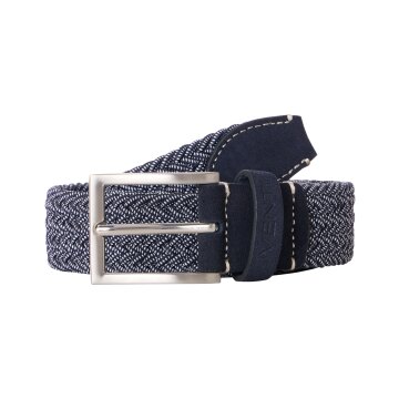 VENTI Herren Gürtel 115cm Metallschnalle geflochten Bi-Color Blau