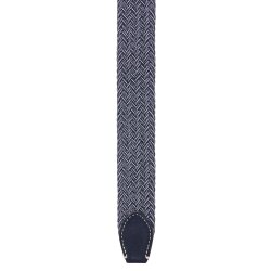 VENTI Herren Gürtel 115cm Metallschnalle geflochten Bi-Color Blau