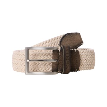 VENTI Herren Gürtel 115cm Metallschnalle geflochten Bi-Color Beige