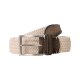 VENTI Herren Gürtel 115cm Metallschnalle geflochten Bi-Color Beige