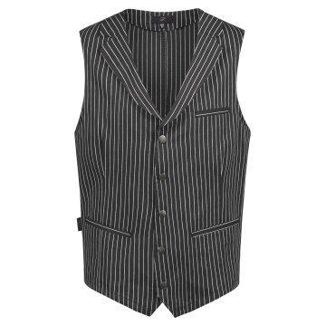 Greiff GASTRO MODA Herren Kellner-Weste Regular Fit Schwarz gestreift