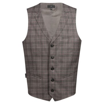 Greiff GASTRO MODA Herren Kellner-Weste Regular-Fit Glencheck Rot