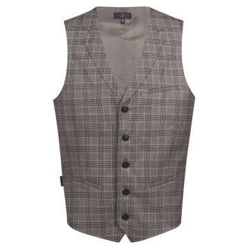 Greiff GASTRO MODA Herren Kellner-Weste Regular-Fit Glencheck Taupe