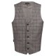 Greiff GASTRO MODA Herren Kellner-Weste Regular-Fit Glencheck Taupe