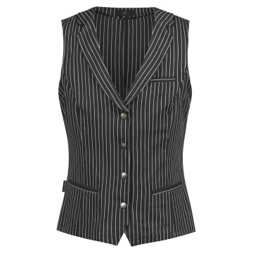 Greiff GASTRO MODA Damen Kellner-Weste Regular Fit Schwarz gestreift