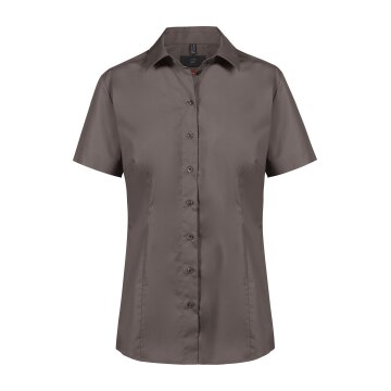 Greiff Essentials BASIC Damen Bluse Kurzarm Kent Regular-Fit Taupe