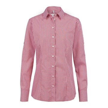 Greiff BASIC Damen Bluse Langarm Kent Regular vichy karo Rot