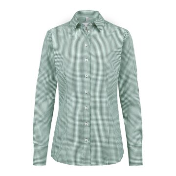 Greiff BASIC Damen Bluse Langarm Kent Regular vichy karo Grün