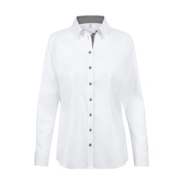 Greiff Modern WITH 37.5® Damen Bluse Langarm Kent Regular Weiß/Grau