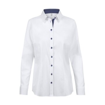 Greiff Modern WITH 37.5® Damen Bluse Langarm Kent Regular Weiß/Blau