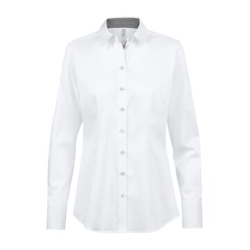Greiff Essentials PREMIUM Damen Businessbluse Regular Weiß/Grau