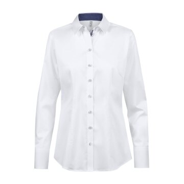 Greiff Essentials PREMIUM Damen Business-Bluse Regular Weiß/Blau 34