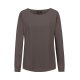 Greiff CHIFFON Damen Chiffon-Bluse Langarm Rundhals Regular Taupe