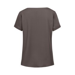 Greiff CHIFFON Damen Bluse Kurzarm Rundhals Regular Taupe