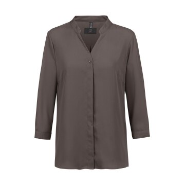 Greiff CHIFFON Damen Chiffon-Bluse 3/4-Arm V-Neck Regular Taupe