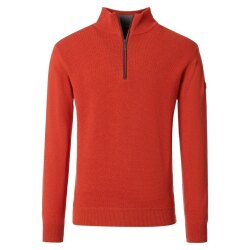 REDMOND Casual Herren Strick-Troyer Comfort Baumwolle Orange