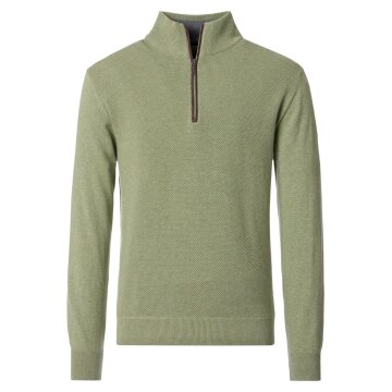 REDMOND Casual Herren Strick-Troyer Zipper Comfort Hellgrün