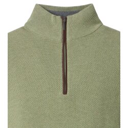 REDMOND Casual Herren Strick-Troyer Zipper Comfort Hellgrün