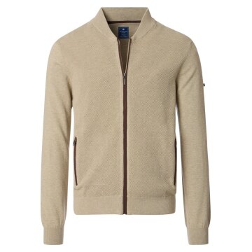 REDMOND Casual Herren Strickjacke Zipper Comfort Baumwolle Beige