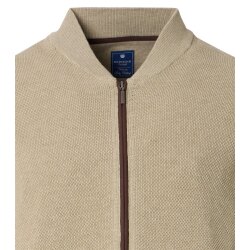 REDMOND Casual Herren Strickjacke Zipper Comfort Baumwolle Beige