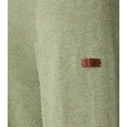 REDMOND Casual Herren Strickjacke Zipper Baumwolle Hellgrün