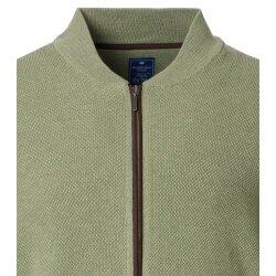 REDMOND Casual Herren Strickjacke Zipper Baumwolle Hellgrün