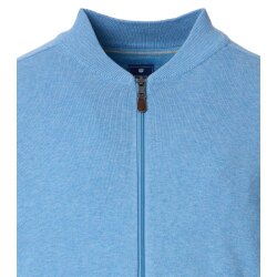 REDMOND Casual Herren Strickjacke College Zipper Comfort Hellblau