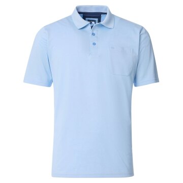 REDMOND Casual Herren Polo-Shirt Kurzarm Regular-Fit Jersey Hellblau