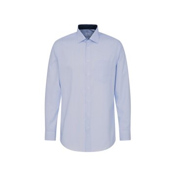 Seidensticker Herren Hemd Langarm Regular Hellblau gestreift
