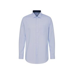 Seidensticker Herren Hemd Langarm Regular Hellblau gestreift
