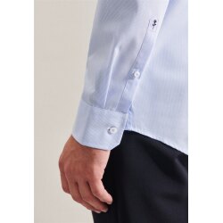 Seidensticker Herren Hemd Langarm Regular Hellblau gestreift