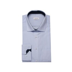Seidensticker Herren Hemd Langarm Regular Hellblau gestreift