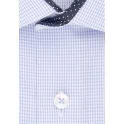 Seidensticker Herren Hemd Langarm Kent Regular Hellblau kariert