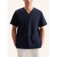 Seidensticker KASACK Herren Kasack Kurzarm V-Neck Regular Marine