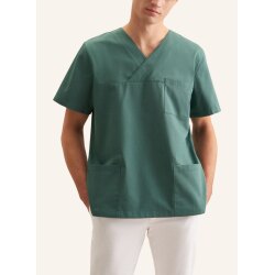 Seidensticker KASACK Herren Kasack Kurzarm V-Neck Regular Grün
