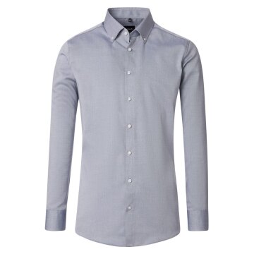 VENTI Herren Businesshemd Langarm Button-Down Modern-Fit Blau
