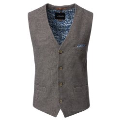 VENTI Herren Anzugweste V-Ausschnitt Casual-Fit Braun