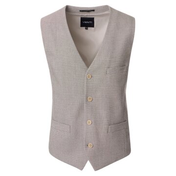 VENTI Herren Anzugweste FORMAL V-Neck Polyestermix Hellbraun