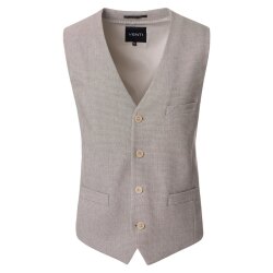 VENTI Herren Anzugweste FORMAL V-Neck Polyestermix Hellbraun