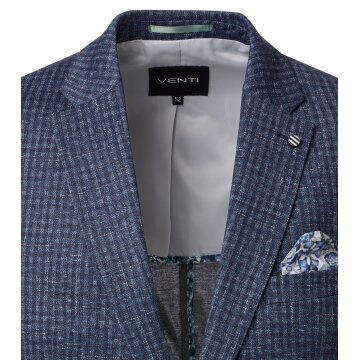 VENTI Herren Anzugsakko City Revers Bi-Color Blau kariert
