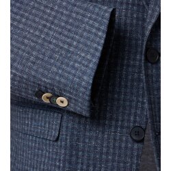 VENTI Herren Anzugsakko City Revers Bi-Color Blau kariert