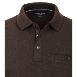 CASAMODA Herren Poloshirt Langarm Polokragen Casual Piqué Braun