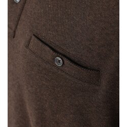CASAMODA Herren Poloshirt Langarm Polokragen Casual Piqué Braun