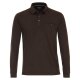 CASAMODA Herren Poloshirt Langarm Polokragen Casual Piqué Braun