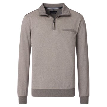CASAMODA Herren Sweat-Troyer Zipper Regular Baumwolle Beige