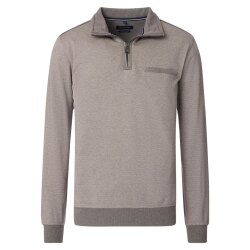 CASAMODA Herren Sweat-Troyer Zipper Regular Baumwolle Beige