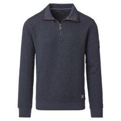 CASAMODA Herren Sweatshirt Troyer Langarm Regular-Fit Blau
